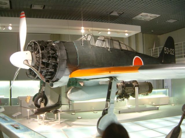 Mitsubishi Zero model 21 (A6M2), on display at the National Museum of Science, Tokyo. Photo taken 2004/11/07