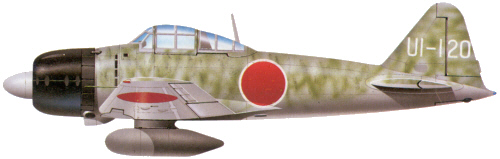 Mitsubishi A6M3 Type Zero Carrier-Based Fighter Model 22. The Zero was the most famous Japanese fighter plane of World War II.
